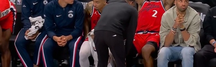 GG克-伤不起啊！伦纳德防守时又被撞到&amp;一瘸一拐 已确定退赛！